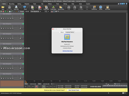 nch mixpad masters for mac 录音和混音软件